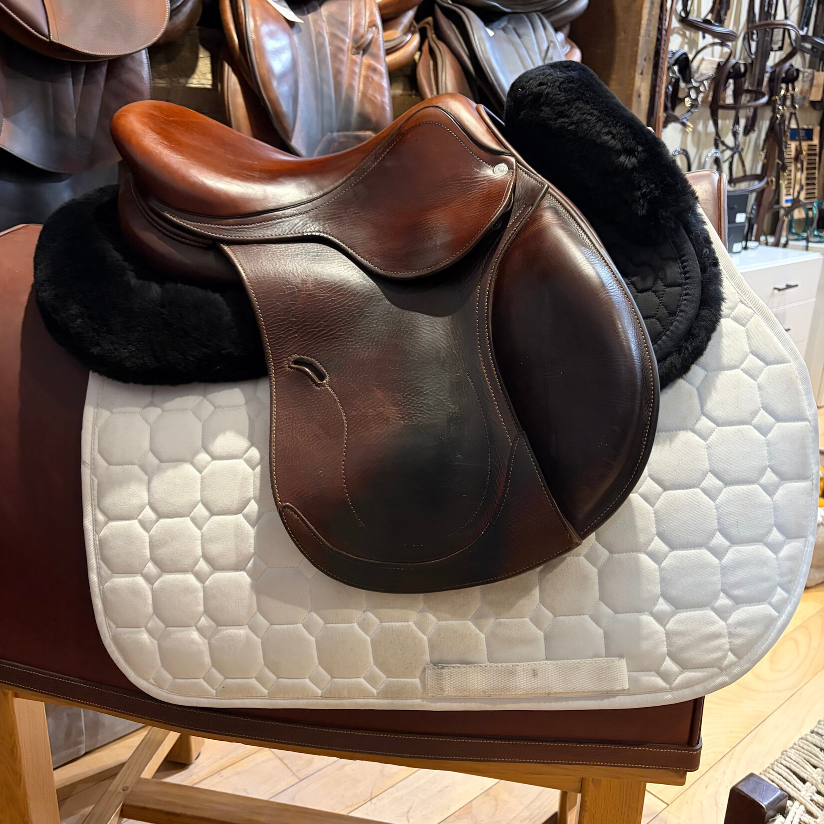 #19 1832 Consigned Antares Connexion Jump Saddle, 16" Seat, 1 NB Flap (Straighter Flap), Medium Wide Tree
