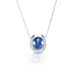 Kelly Herd Jewelry Kelly Herd Blue Stone Horseshoe Necklace - Sterling Silver