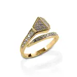 Kelly Herd Jewelry Kelly Herd Offset Pavé Horseshoe Nail Ring - 14K Gold with .3ct Diamonds