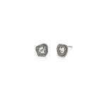 Double Halo Stud Earrings in Oxidized Raw Diamond Slice, .87ctw
