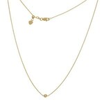 Bezel Set Diamond Choker Necklace, 16", 14k Yellow Gold, .02ctw Diamond