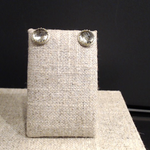 Green Amethyst Checkerboard Cut Earrings, Scott Mikolay Jewelry Design Crown Collection, 18k Yellow Gold