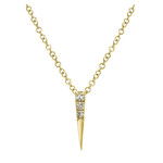 3 Diamond Spike Necklace, 17.5'', 14k Yellow Gold Diamond .05ctw
