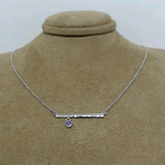 Solitaire Amethyst On Bar Necklace, 18", 14k White Gold, 0.10 ctw Amethyst