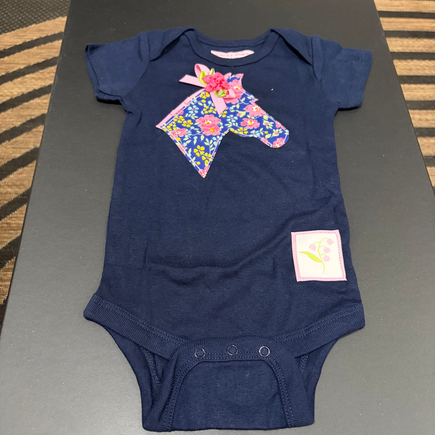 Claudia Anderson Girls Short Sleeve Bodysuit w/Horse Head