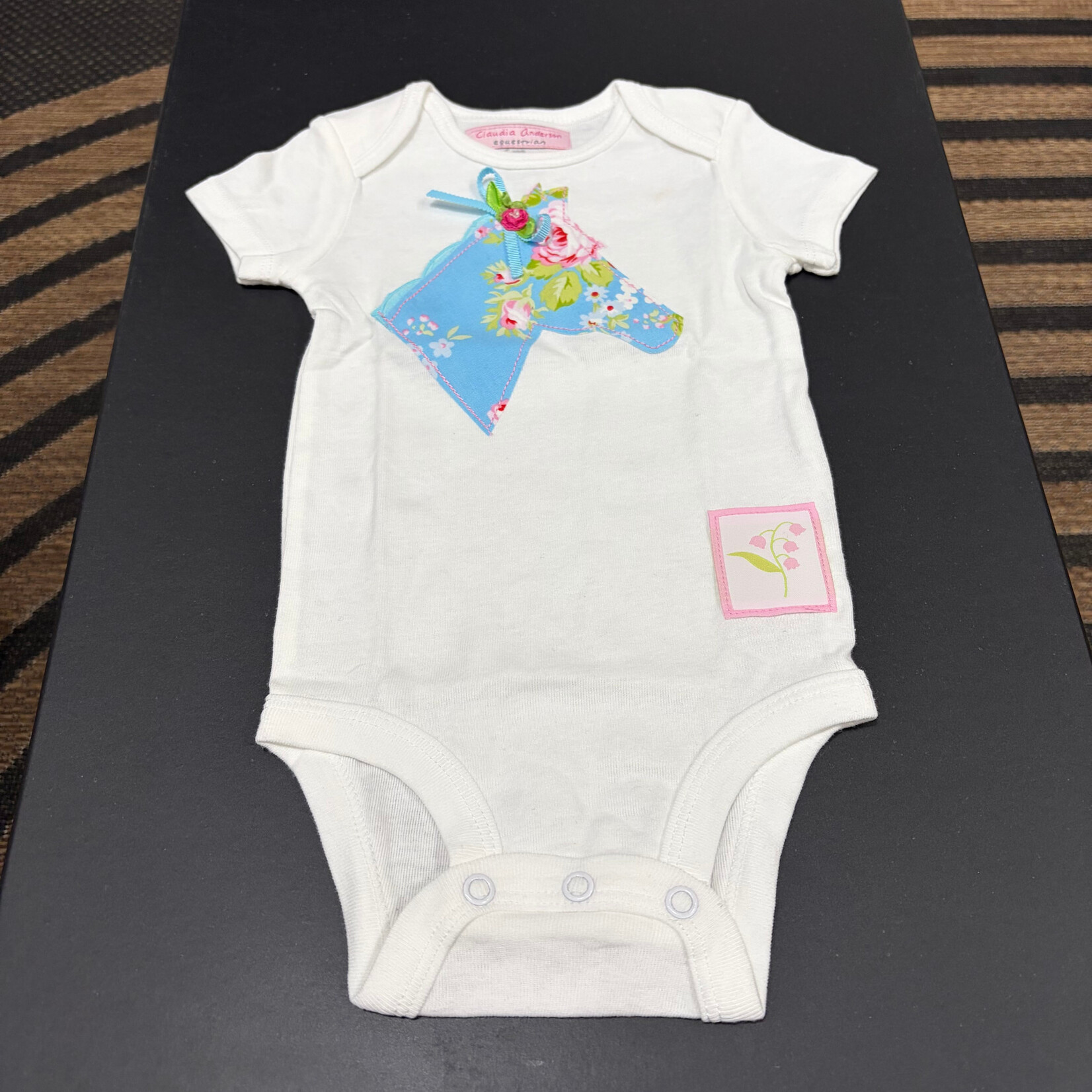 Claudia Anderson Girls Short Sleeve Bodysuit w/Horse Head