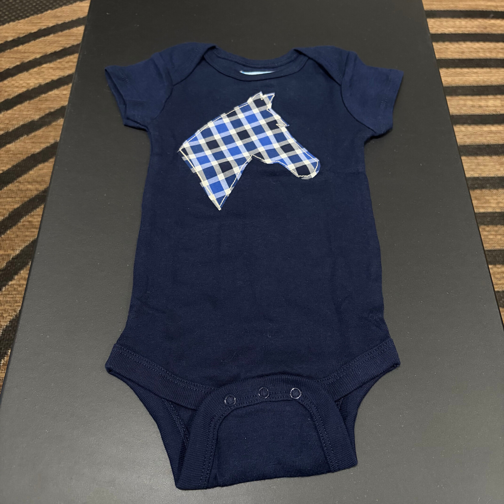 Claudia Anderson Boys Short Sleeve Bodysuit w/Horse Head