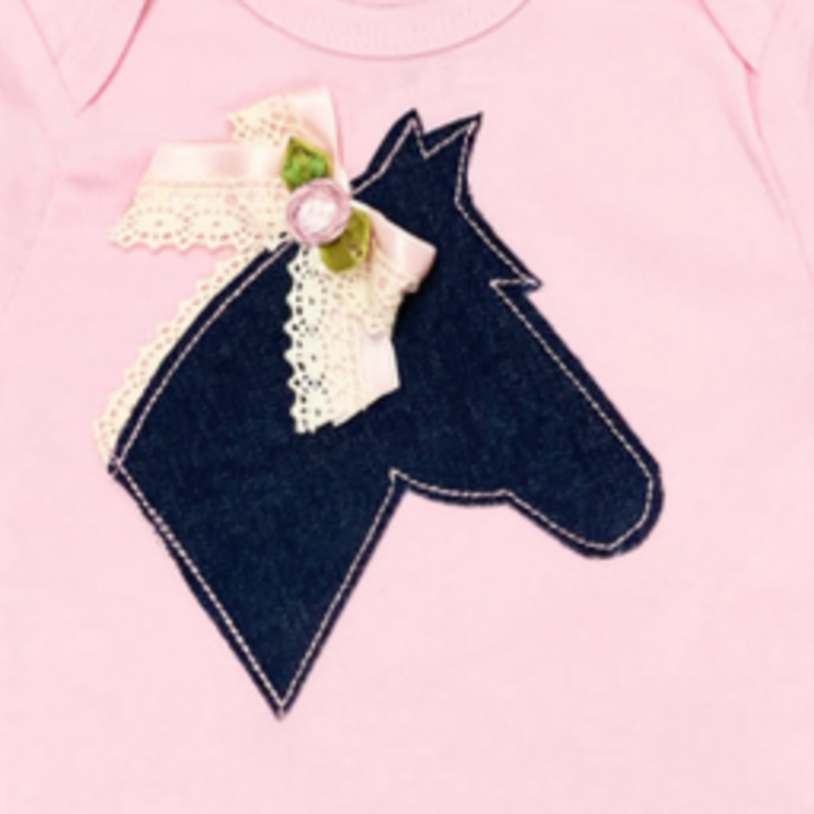 Claudia Anderson Girls Short Sleeve Bodysuit w/Horse Head