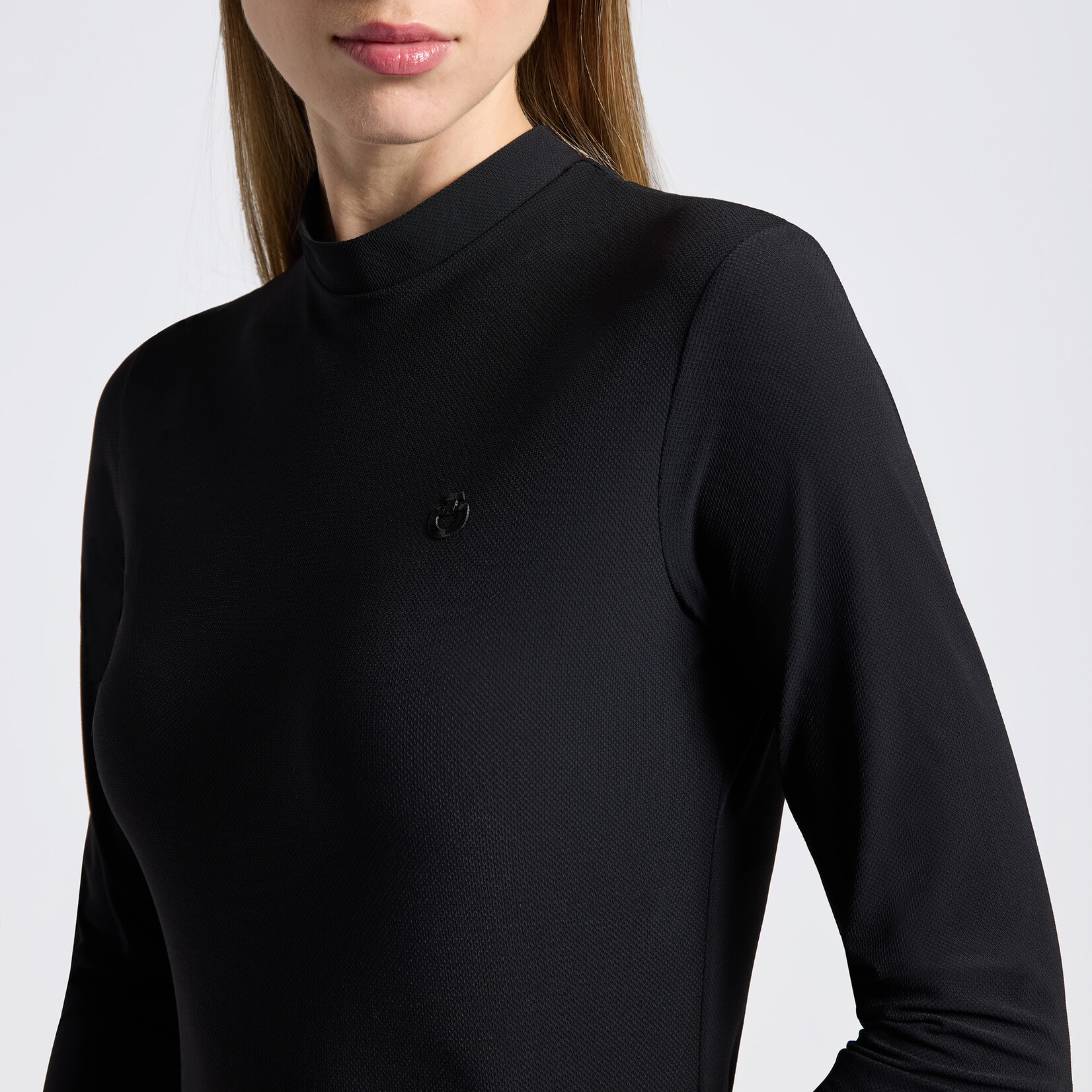 Cavalleria Toscana TSD084 Cavalleria Toscana Women's Long Sleeve Jersey Training Polo w/ 3D Stamp Logo