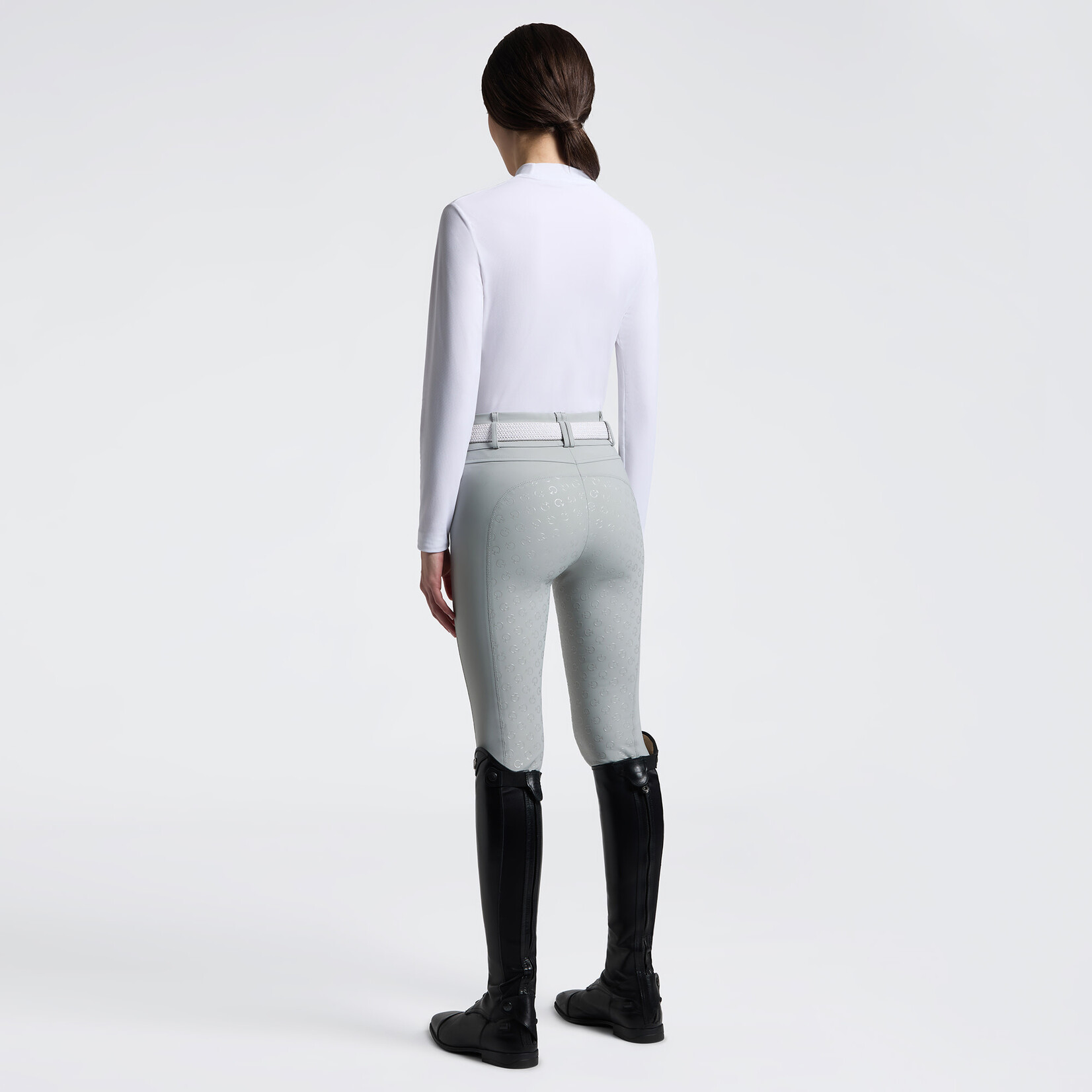 Cavalleria Toscana TSD084 Cavalleria Toscana Women's Long Sleeve Jersey Training Polo w/ 3D Stamp Logo