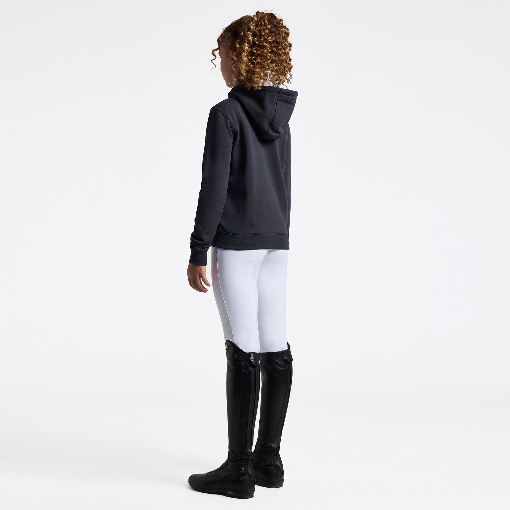 Cavalleria Toscana FEA022 Cavalleria Toscana Girl's Cotton w/Floral Embroidery Logo Zip Hoodie