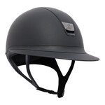 Samshield 2.0 #2 Fast Custom Samshield Miss Shield Shadowmatt Helmet w/ Matt Black, Black Chrome Blazon w/ 5 Hematite Swarovski Crystals, Sold as a kit with coordinating liner (sold separately).