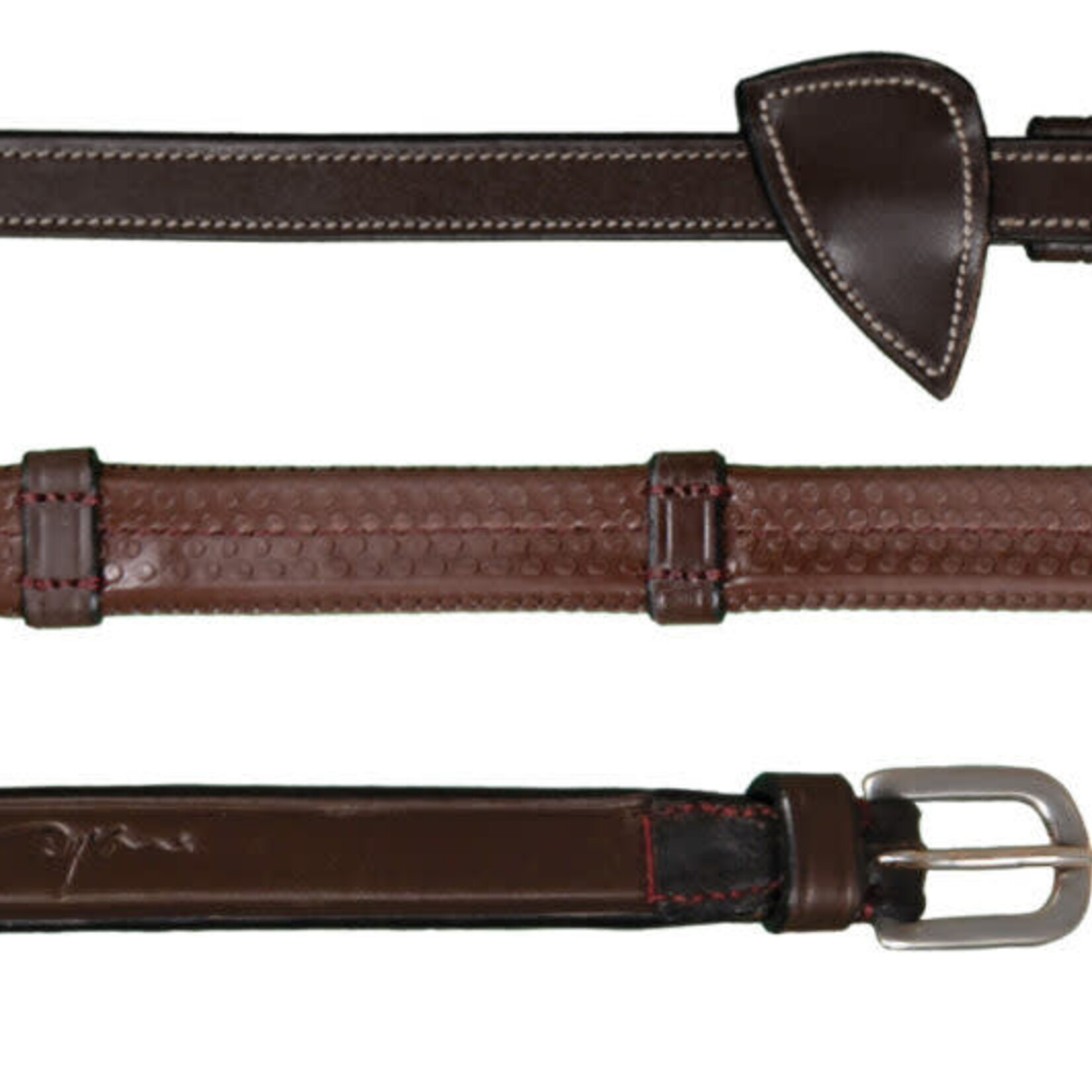 Dy'on WO05C Dy'On 1/2” Rubber Reins w/ 7 leather loops w/Hook Studs w/ Stainless Hardware