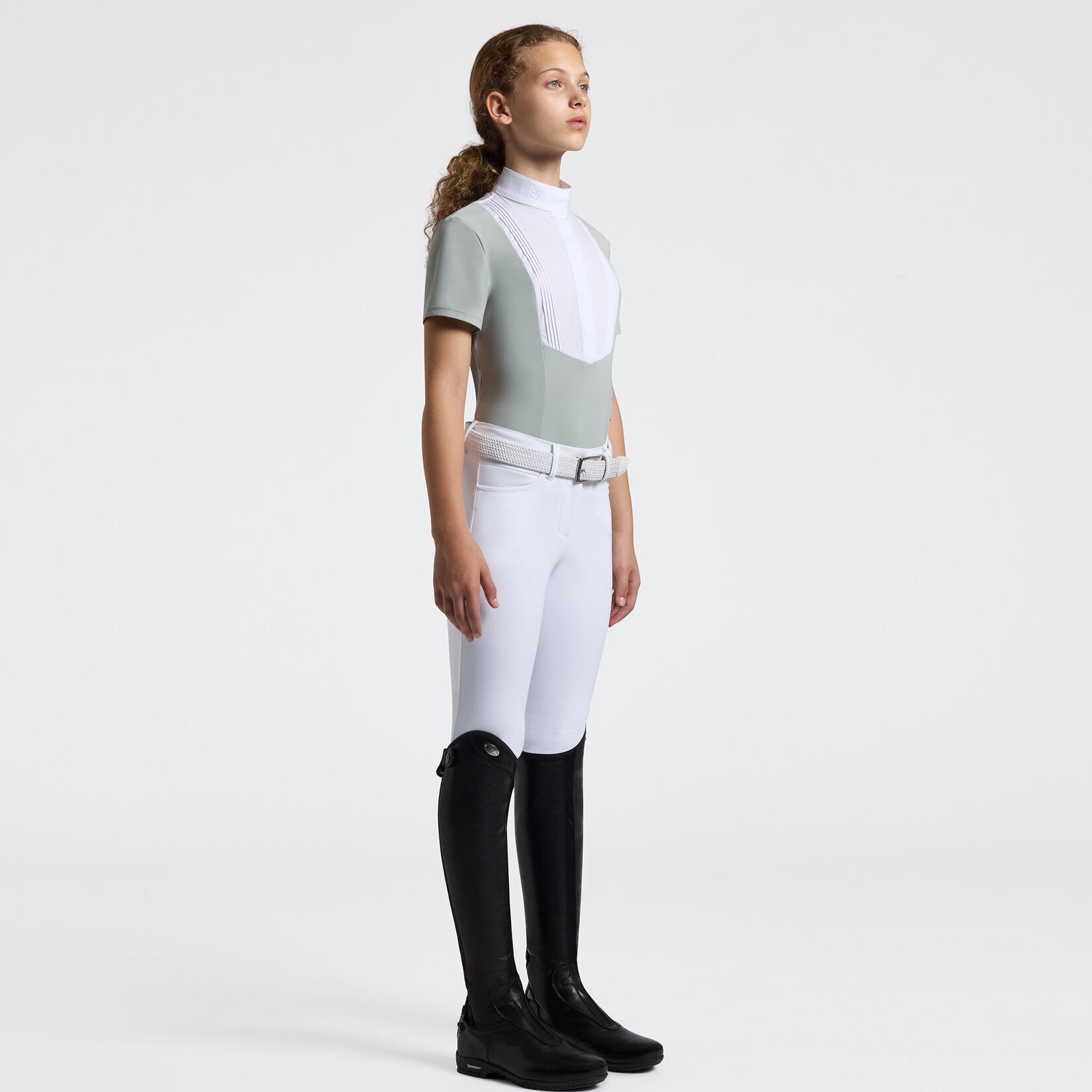 Cavalleria Toscana CAA041 Cavalleria Toscana Girl's Short Sleeve Jersey Competition Shirt W/Bib