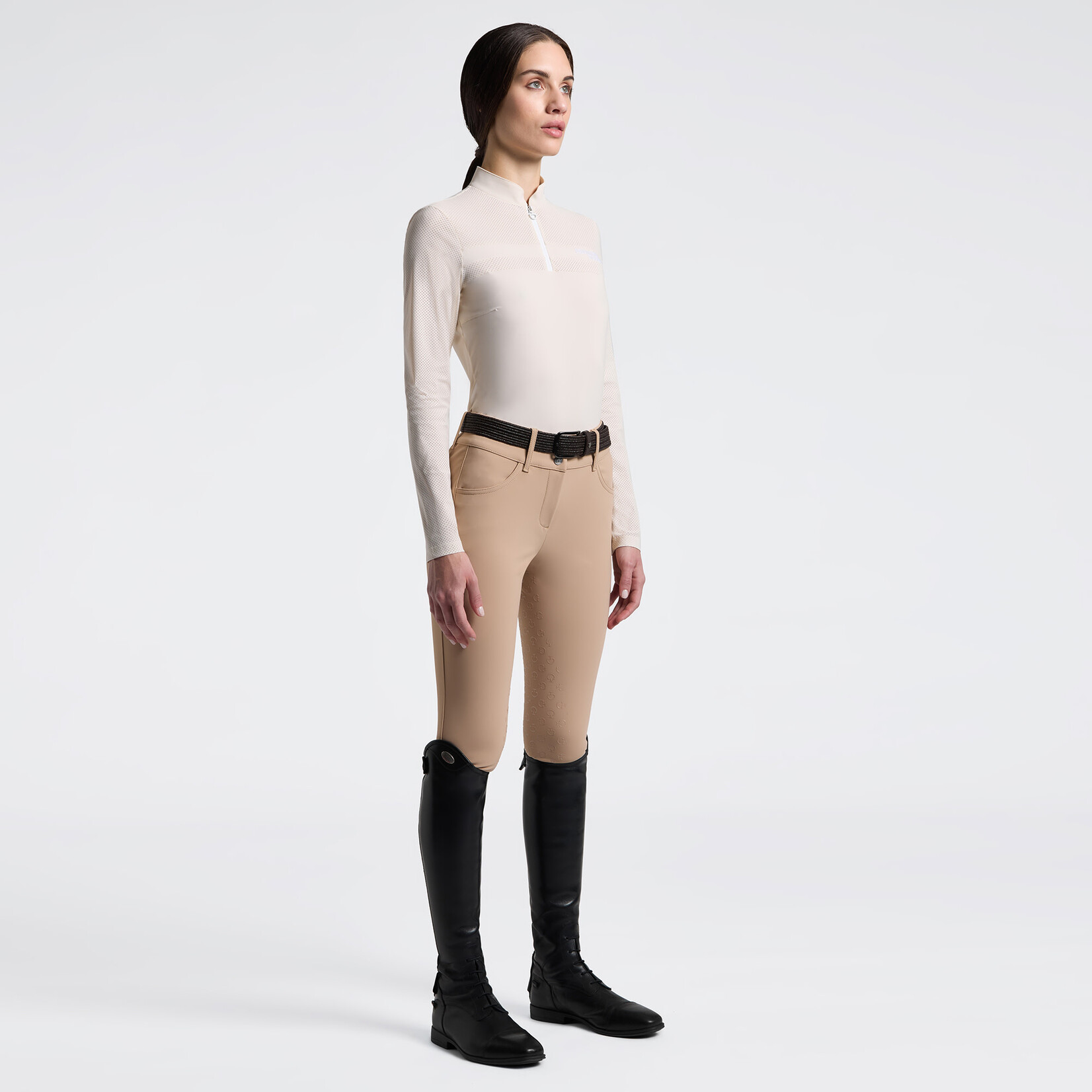 Cavalleria Toscana POD402 Cavalleria Toscana Women's Perforated Insert L/S Training Polo