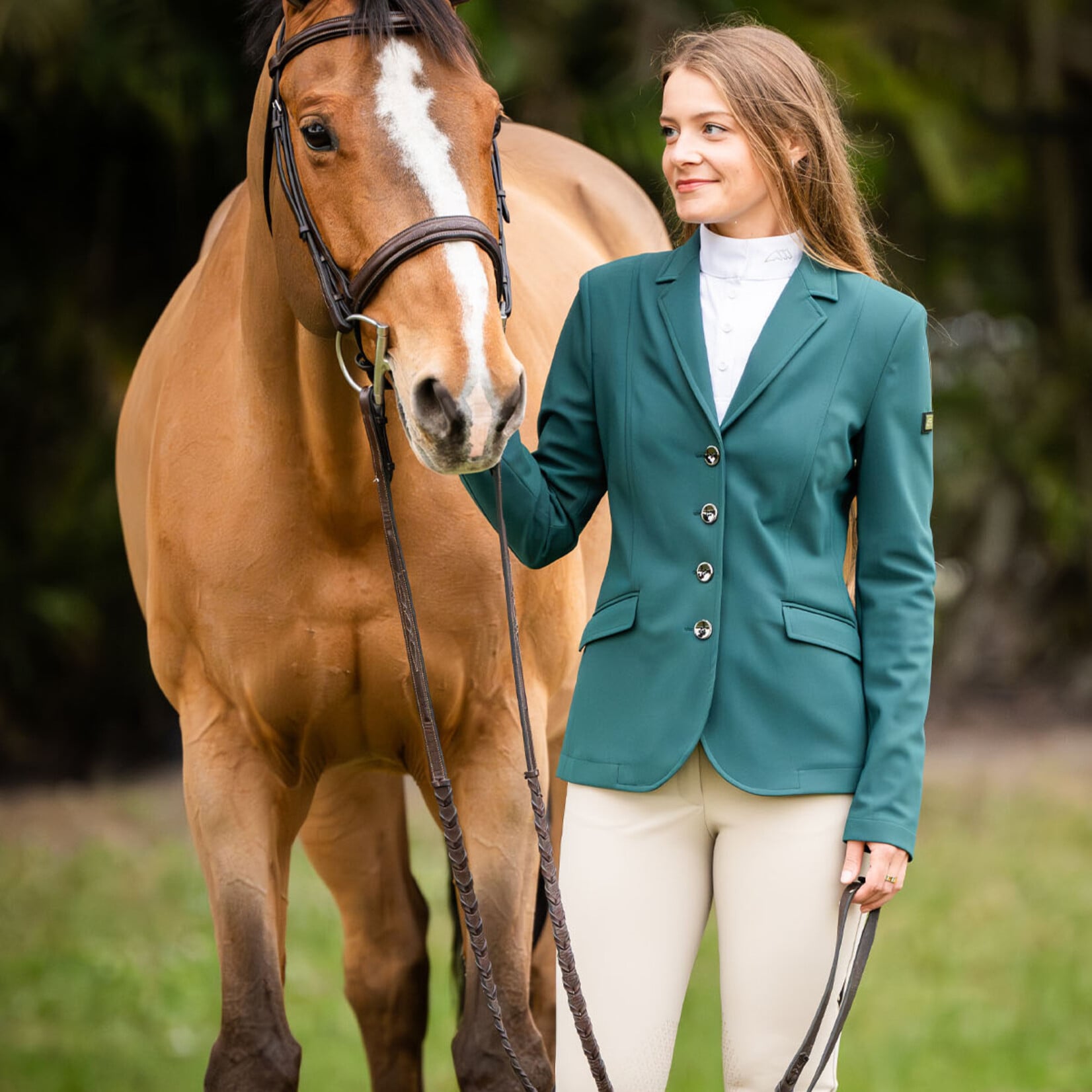 Equiline M00836 Equiline Ladies Elyssa B-Move Unlined Jacket, Gunmetal buttons