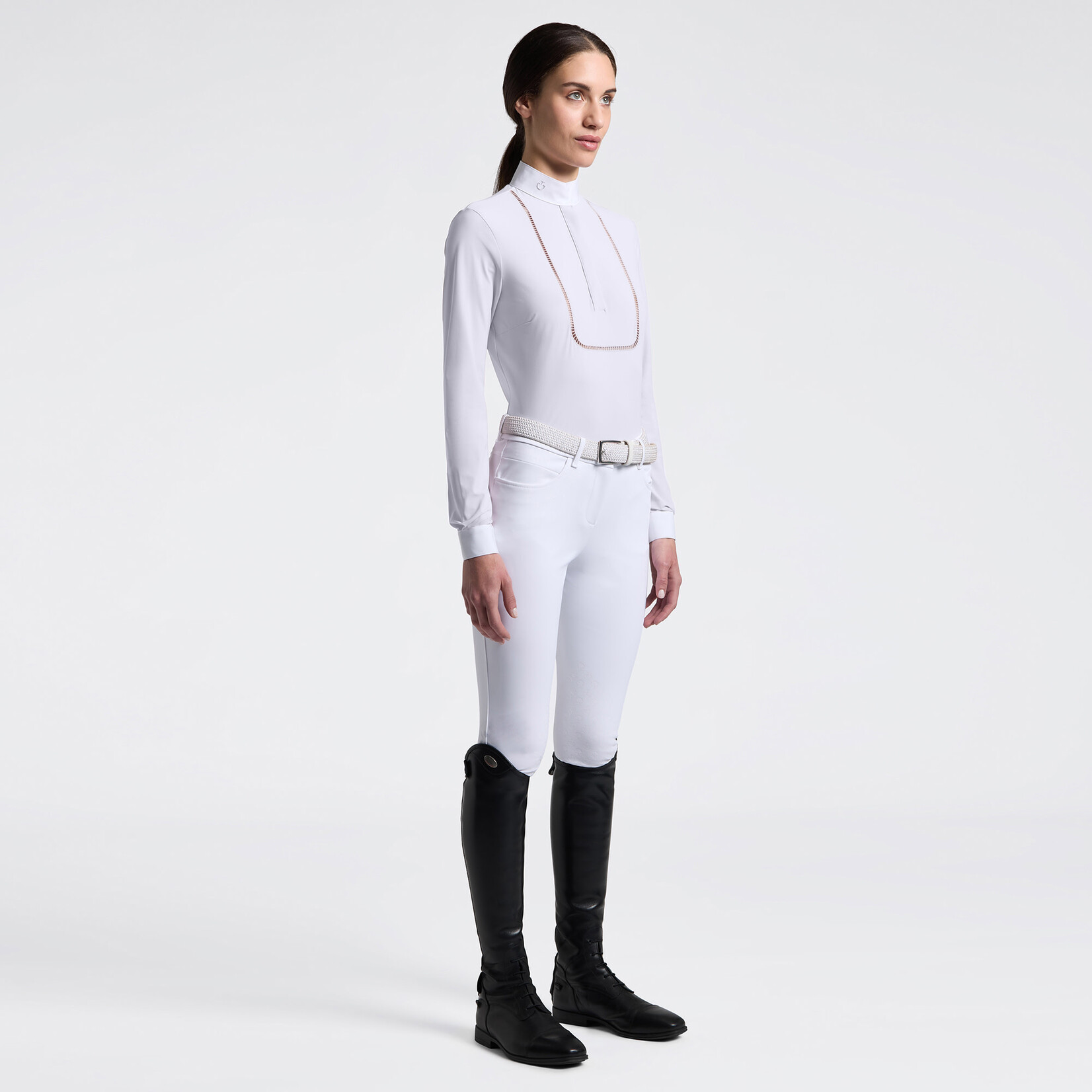 Cavalleria Toscana CAD291 Cavalleria Toscana Women's  L/S Competition Shirt w/ Embrodiery