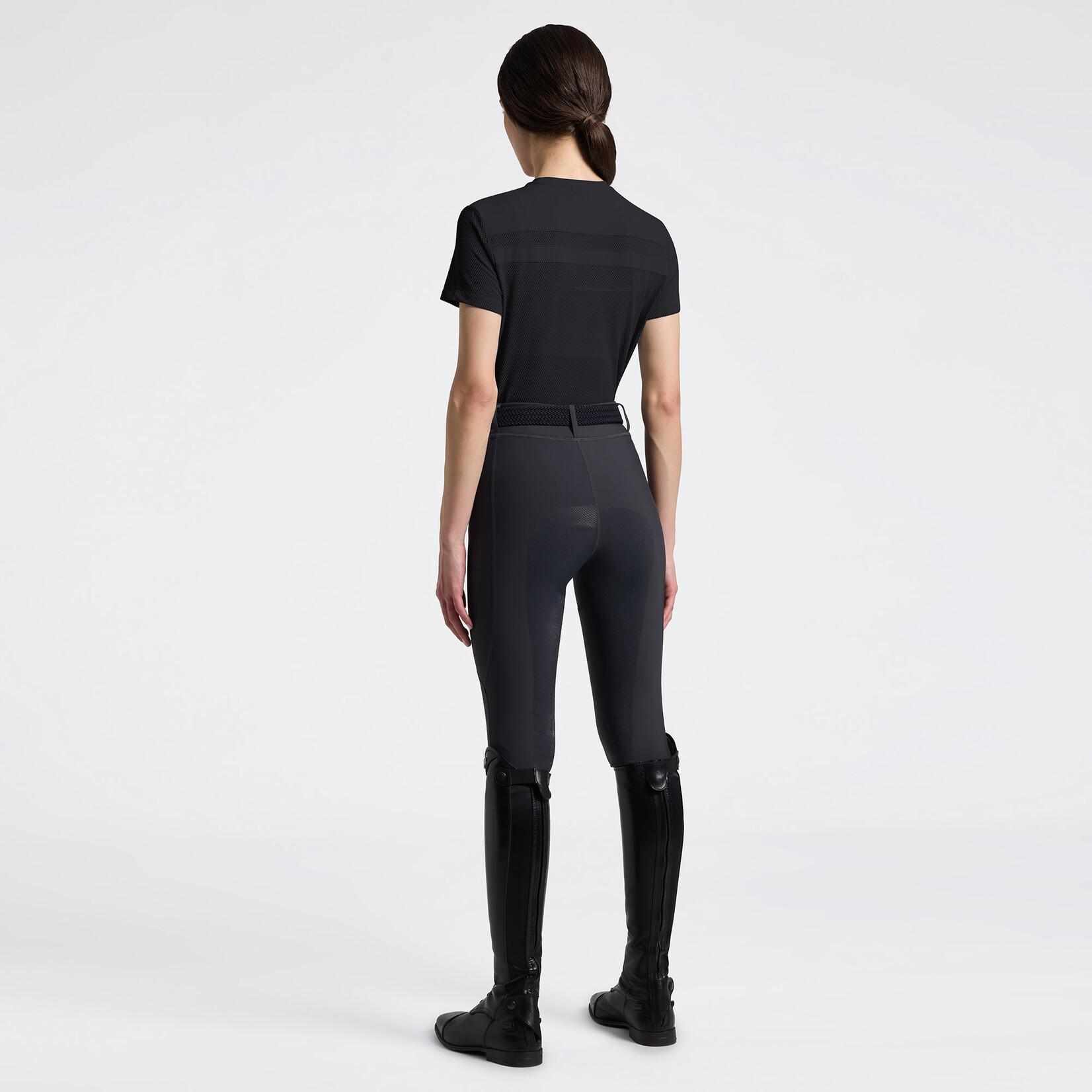 Cavalleria Toscana TSD091 Cavalleria Toscana Women's Short Sleeve Perforated Insert T-Shirt