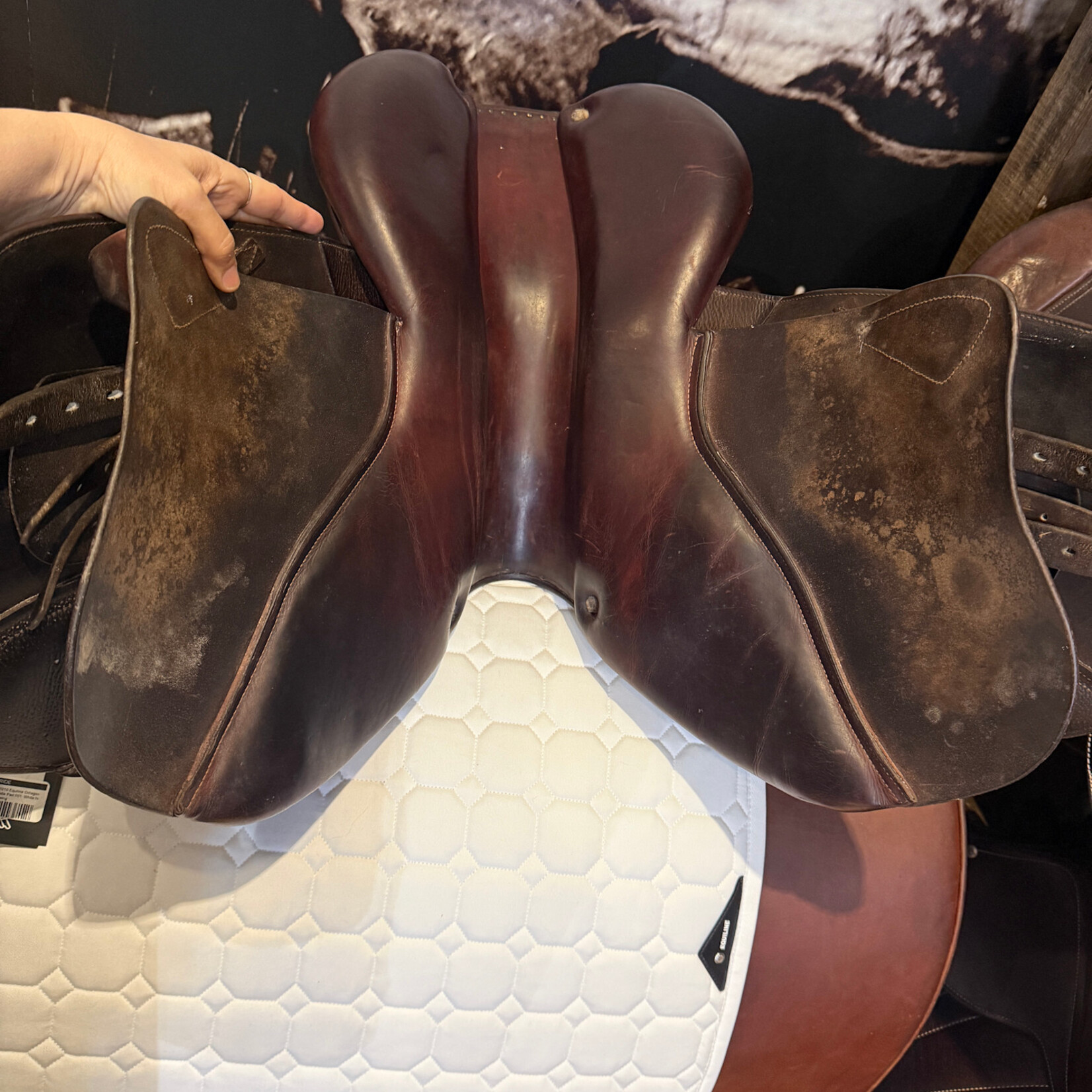 CWD #13 23429 Consigned CWD SE01 Saddle 16.5" TC Seat (Flat) 2L Flap, PA (less fill) RT (cut back at shoulders), includes CWD cover