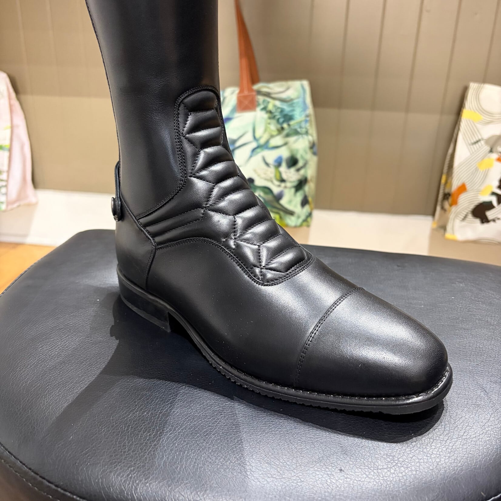 Tucci DeNiro Levante Dress Boot, Levante Top Shape, Rear Zipper w/ Poppers, Inner Patch in Bull Leather, Padded Sock Saver, 3 level Spur studs
