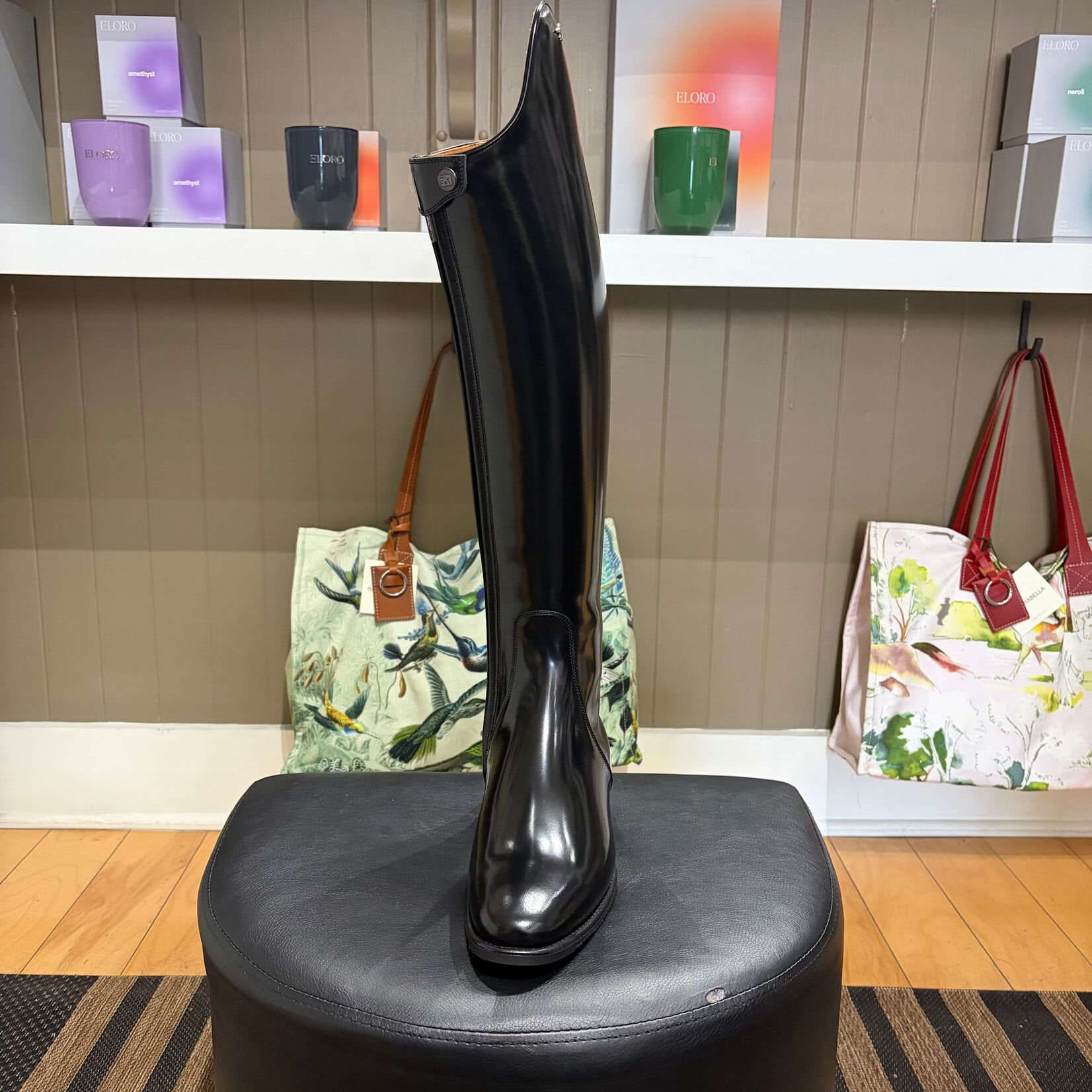 Deniro Boot DeNiro Custom Signorelli Dressage Boot: Leg & Foot in Brushed Black, Black Sole