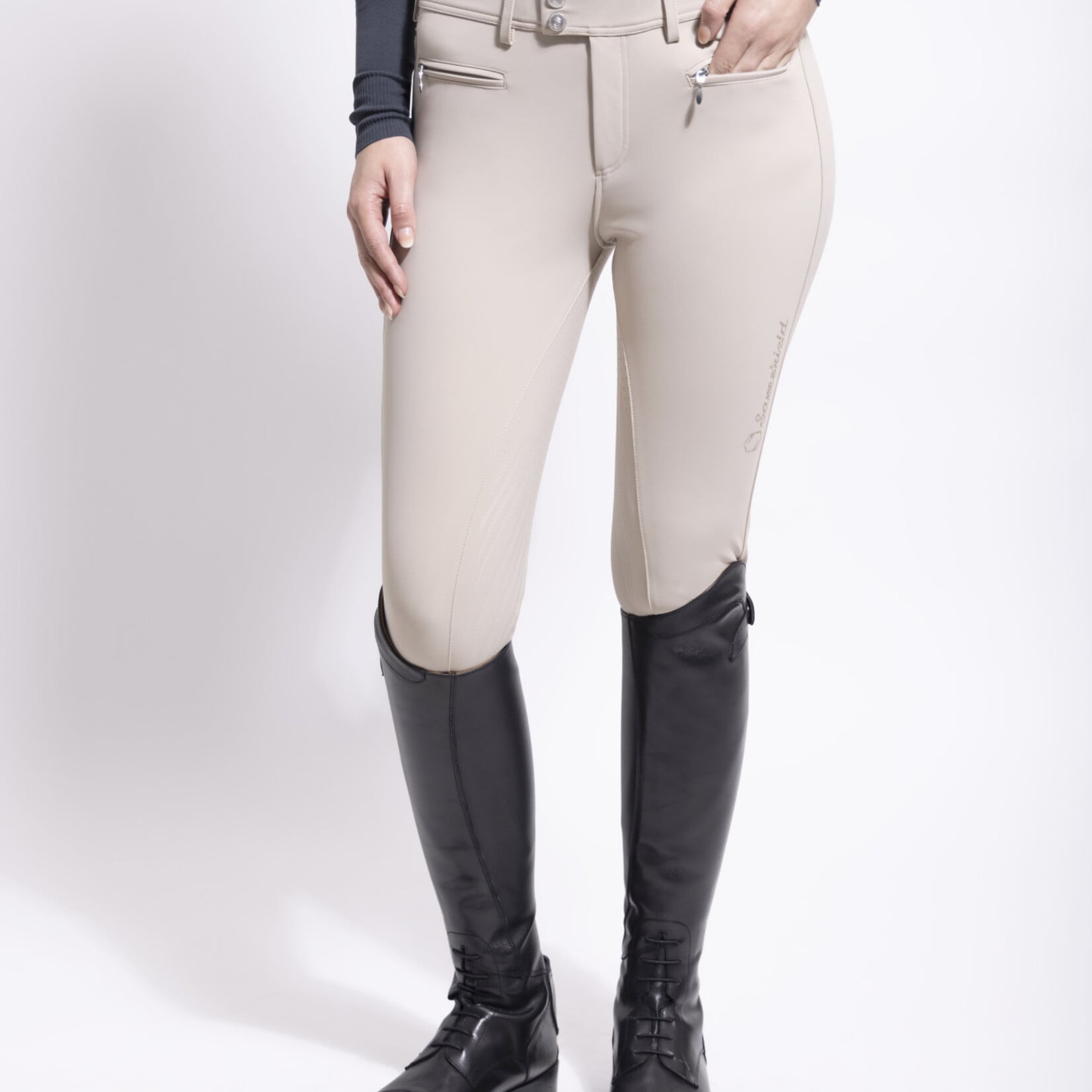 Samshield Samshield Adele Women’s Knee Patch Breech with Pleats and Swarovski Crystal Detail