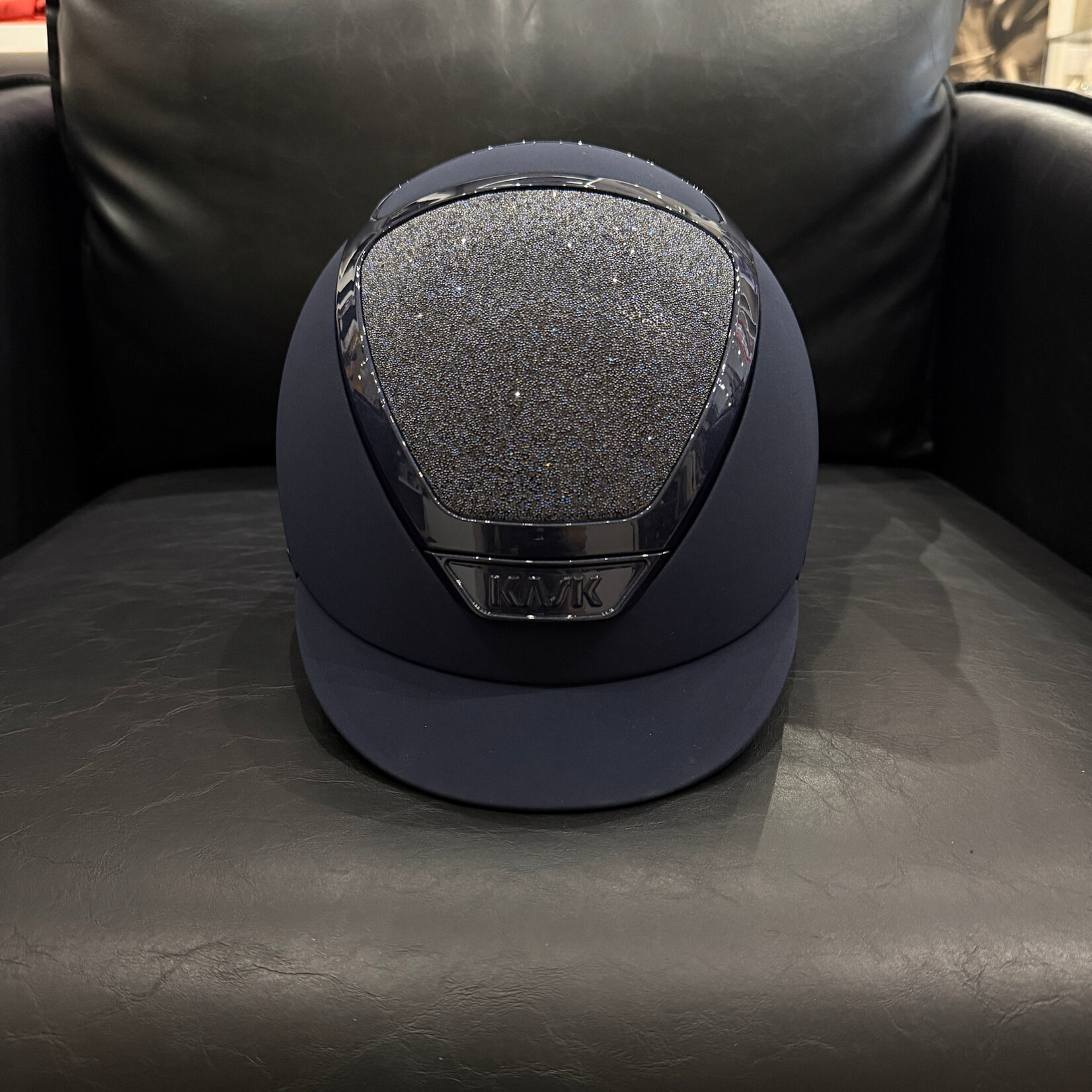 KASK Equestrian CUSTOM Kask WG11 Dogma Chrome Helmet w/ Swarovski Carpet- Sold as a kit with coordinating liner (sold separately)