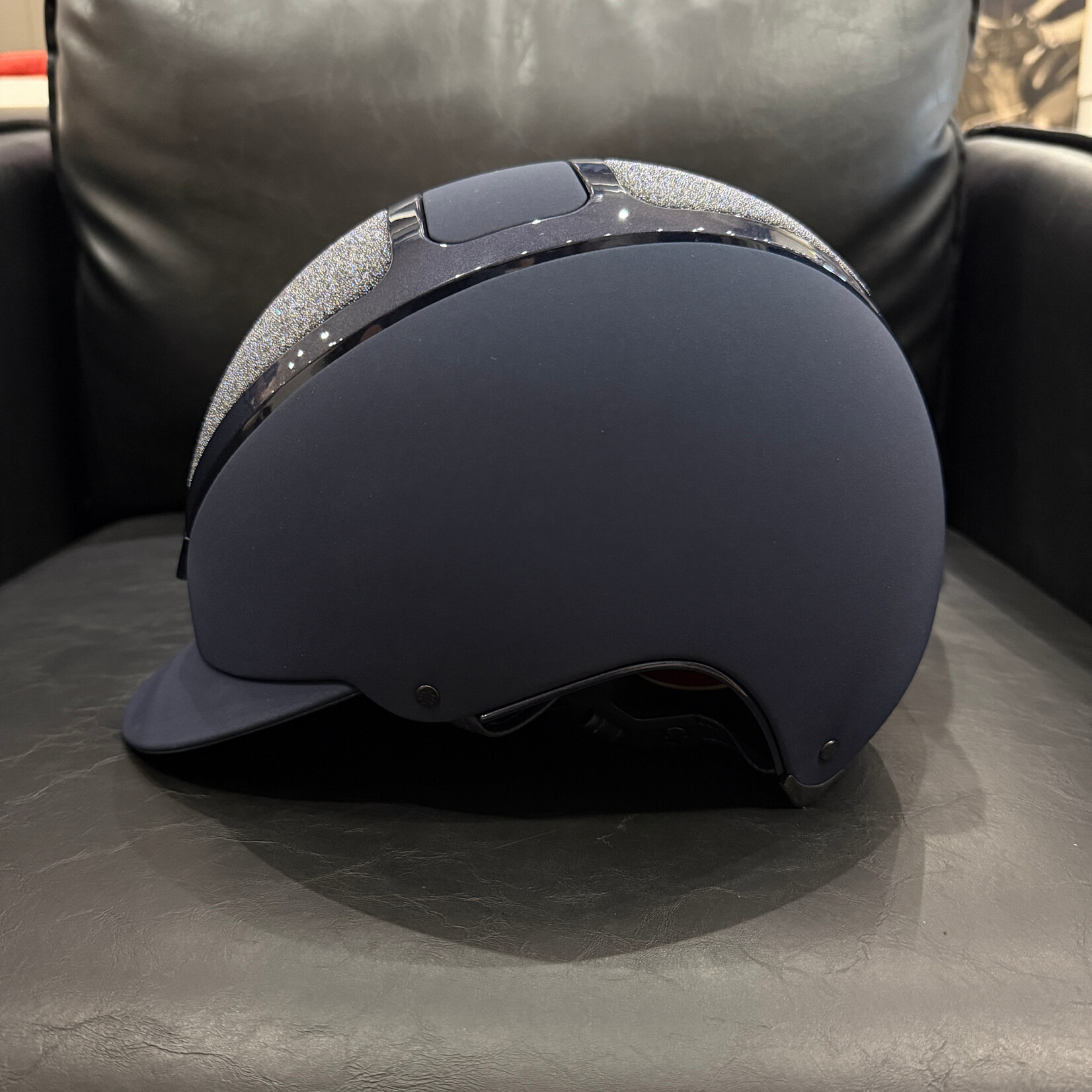 KASK Equestrian CUSTOM Kask WG11 Dogma Chrome Helmet w/ Swarovski Carpet- Sold as a kit with coordinating liner (sold separately)