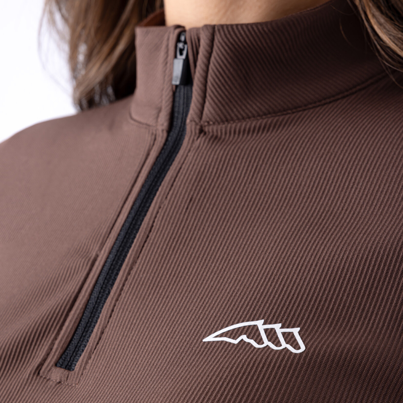 Equiline R09894 Equiline Eqeble Women's Quarter Zip Ribbed Second Skin Training Shirt