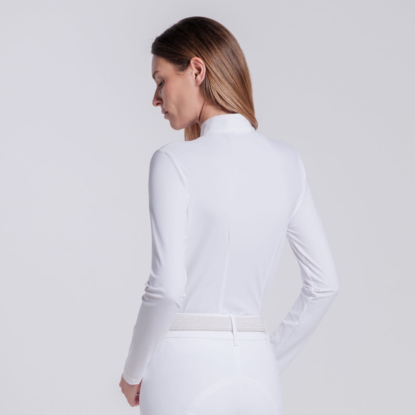 Cavalleria Toscana CAD308 Cavalleria Toscana Women's  L/S Competition Shirt w/ Sequins Bib Competition Shirt