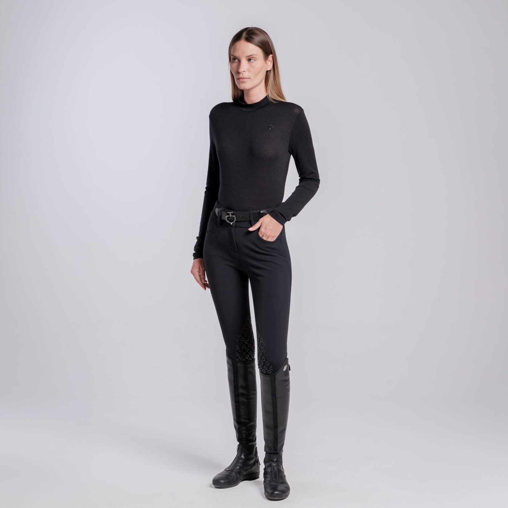 Cavalleria Toscana TSD089 Cavalleria Toscana Women's Long Sleeve Tech Wool L/S Performance Shirt