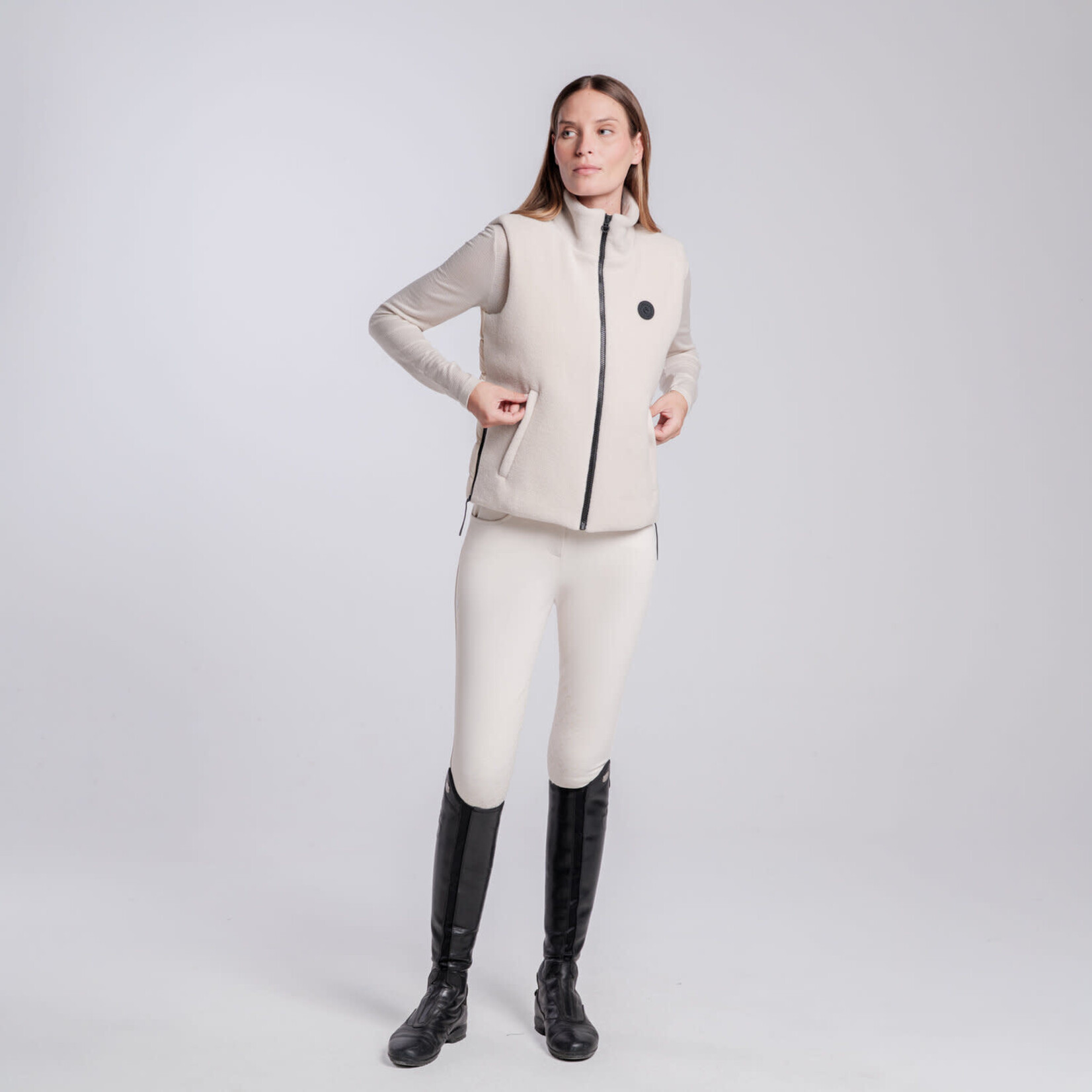 Cavalleria Toscana GLD321 Cavalleria Toscana Womens Fleece & Nylon Zip Up Vest