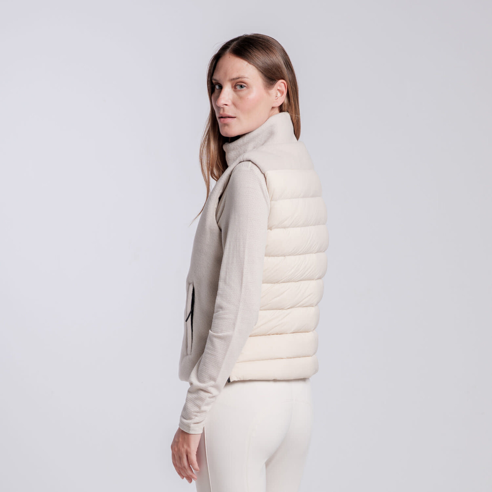 Cavalleria Toscana GLD321 Cavalleria Toscana Womens Fleece & Nylon Zip Up Vest