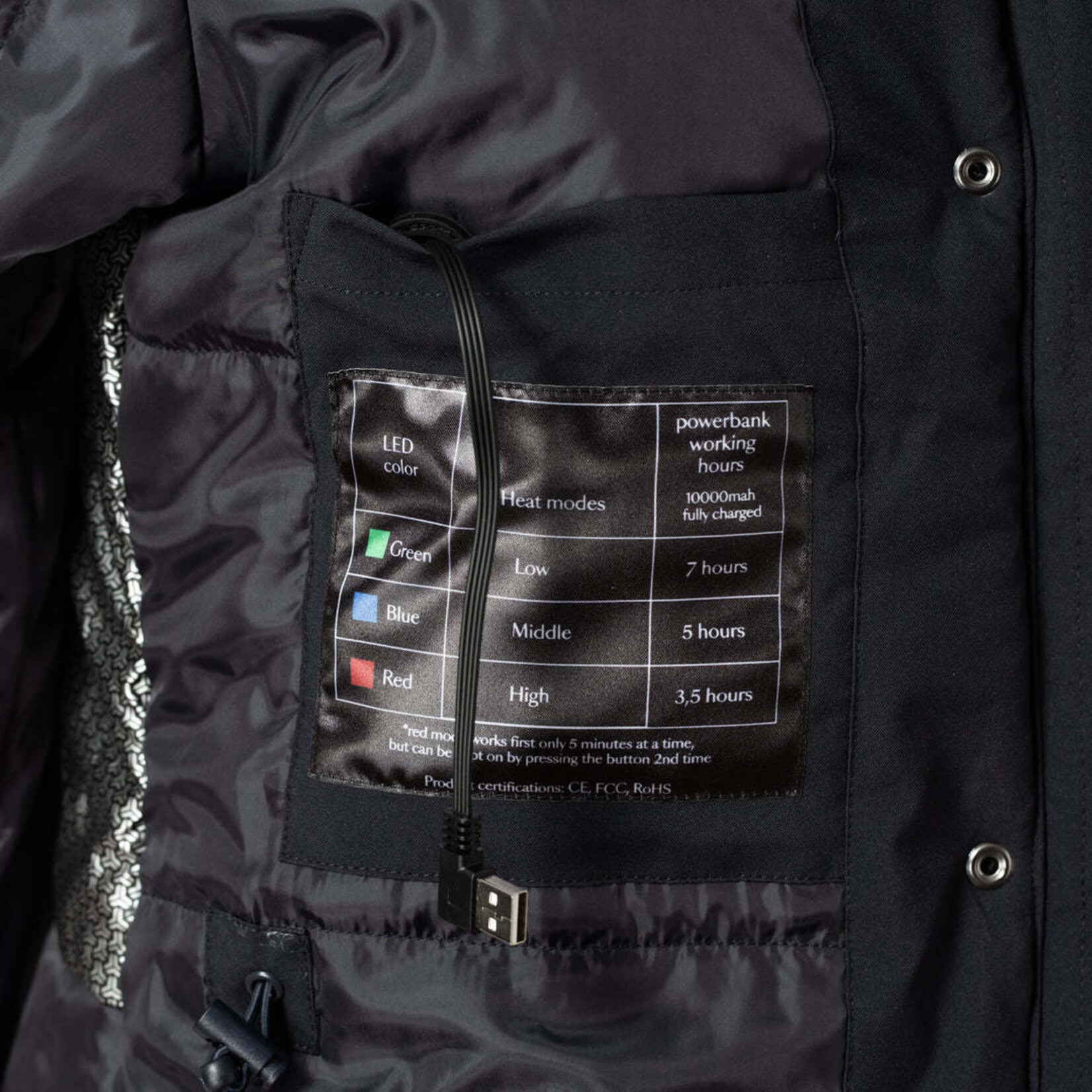 B-Vertigo B Vertigo Astoria Womens Heated Long Riding Jacket with Rechargeable Battery Pack Included, USB-A, USB-C, and Micro USB Port-Ready (USB not included)
