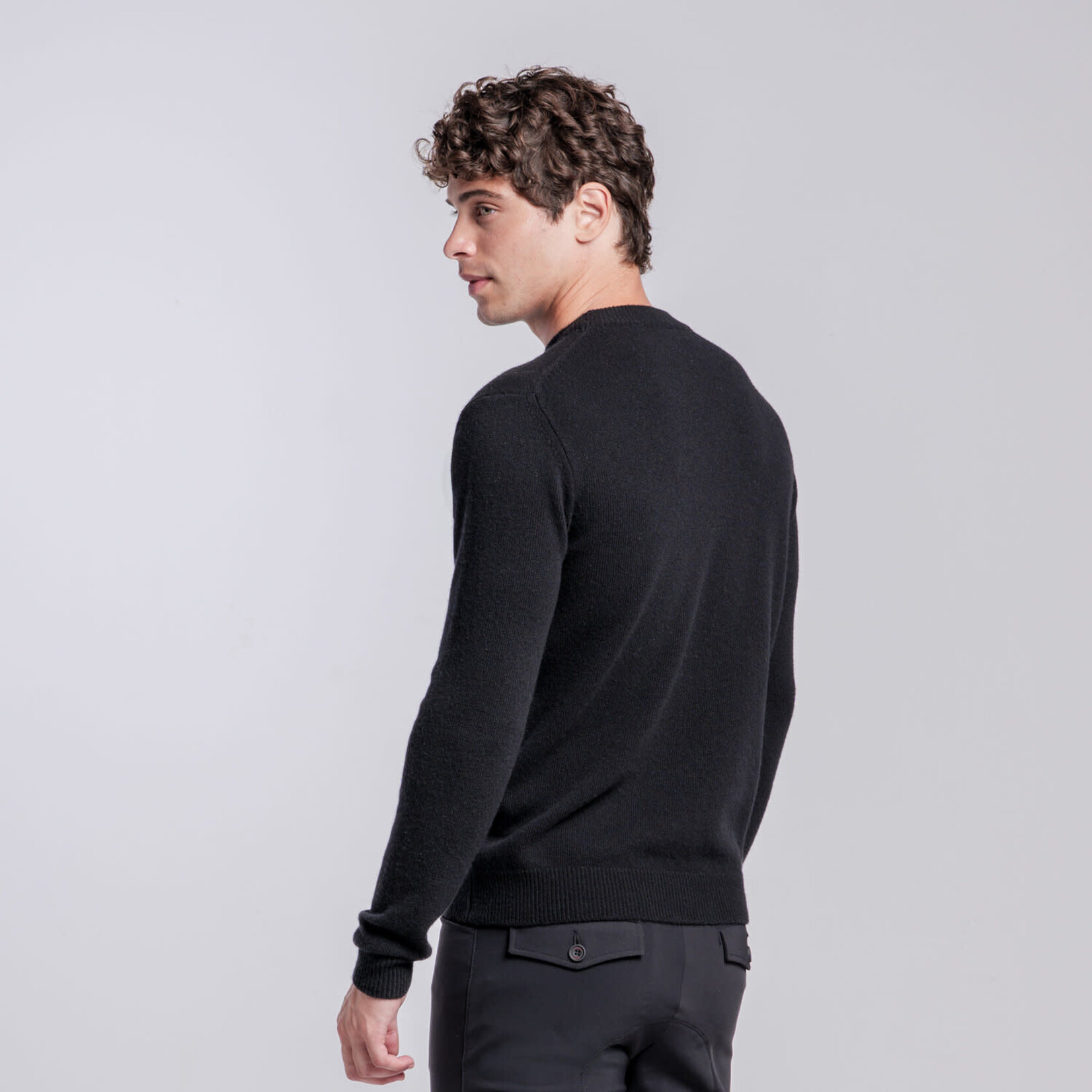 Cavalleria Toscana MAU163 Cavalleria Toscana Men's Pure Wool Crew Neck Sweater