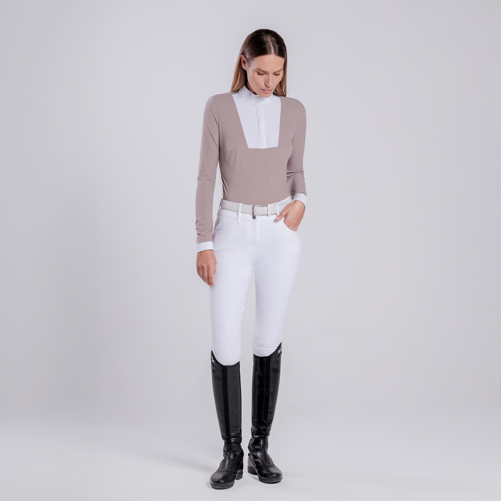 Cavalleria Toscana CAD301 Cavalleria Toscana Women's L/S with Bib Competition Shirt