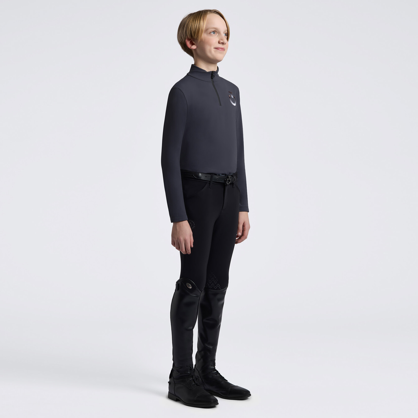 Cavalleria Toscana POO122 Cavalleria Toscana Junior L/S Warm Jersey Training Polo