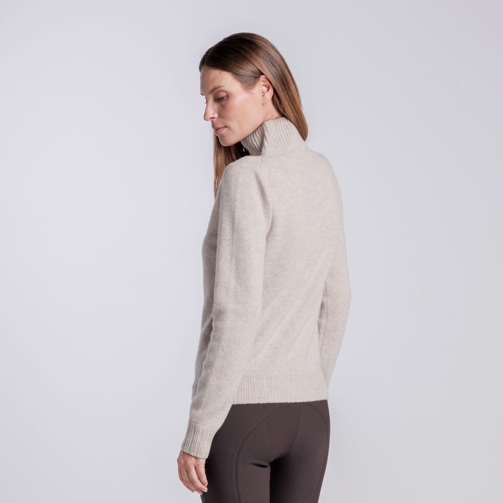 Cavalleria Toscana MAD163 Cavalleria Toscana Pure Merino Wool Half Zip Turtleneck Sweater