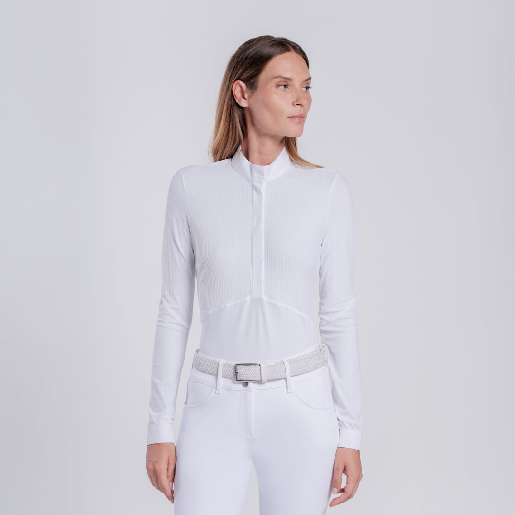 Cavalleria Toscana CAD307 Cavalleria Toscana Women's L/S with Striped Insert Competition Shirt