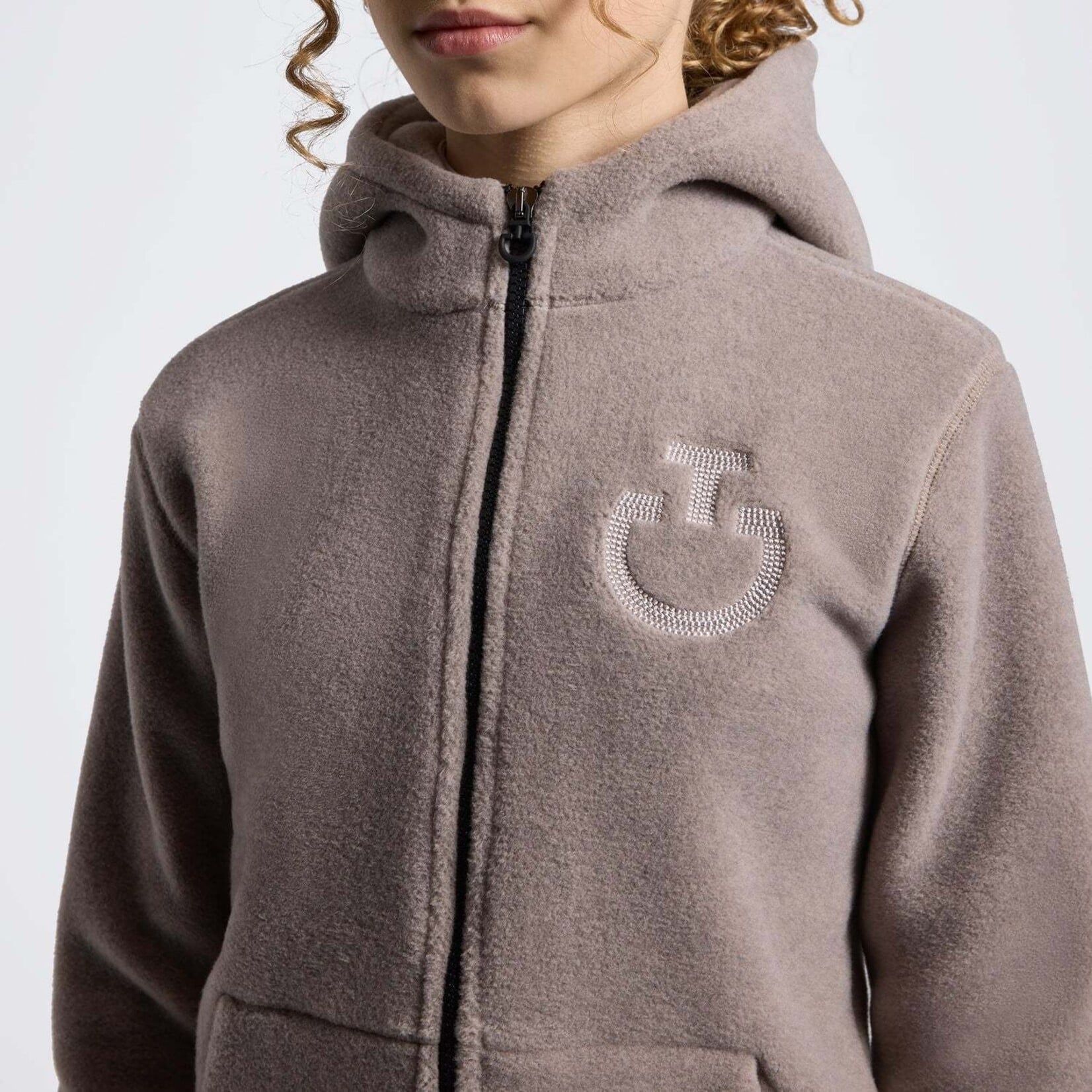 Cavalleria Toscana FEK022 Cavalleria Toscana Junior Fleece w/ Embroidery Logo Zip Hoodie