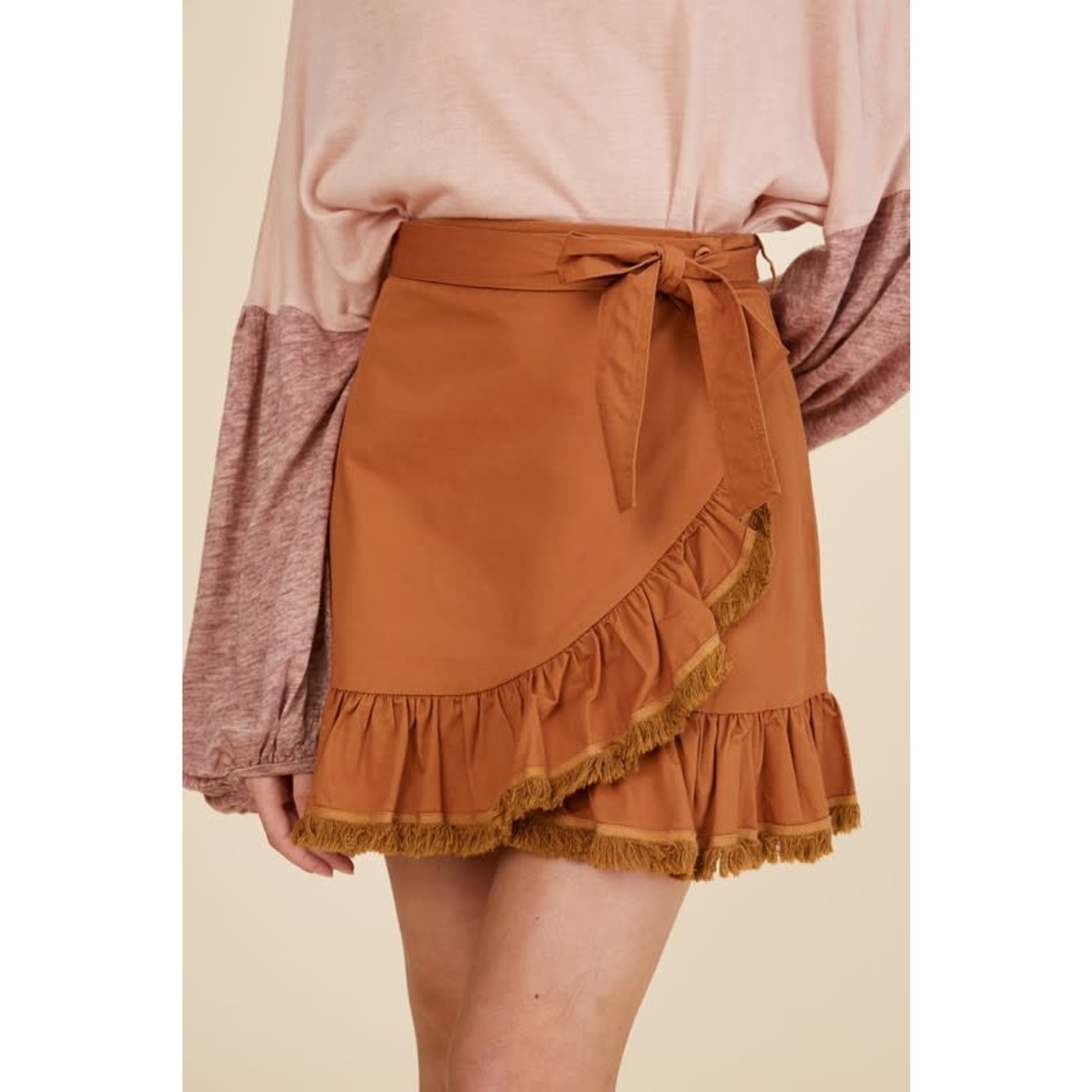 Rusty Ruffle Wrap Skirt