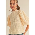 Aria's Bubble Sleeve Tie Back Top