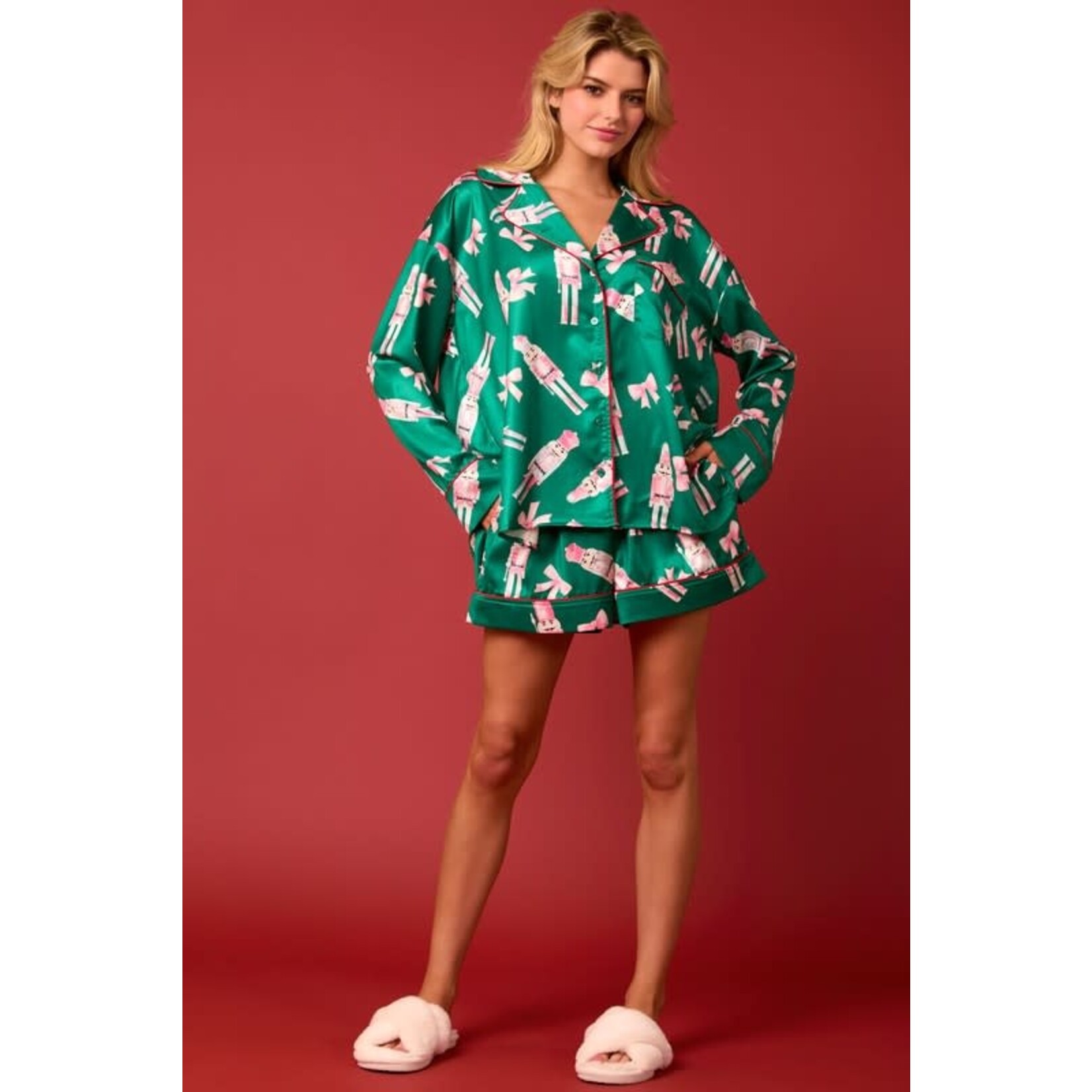 Nutcracker Bow Pj Short Set