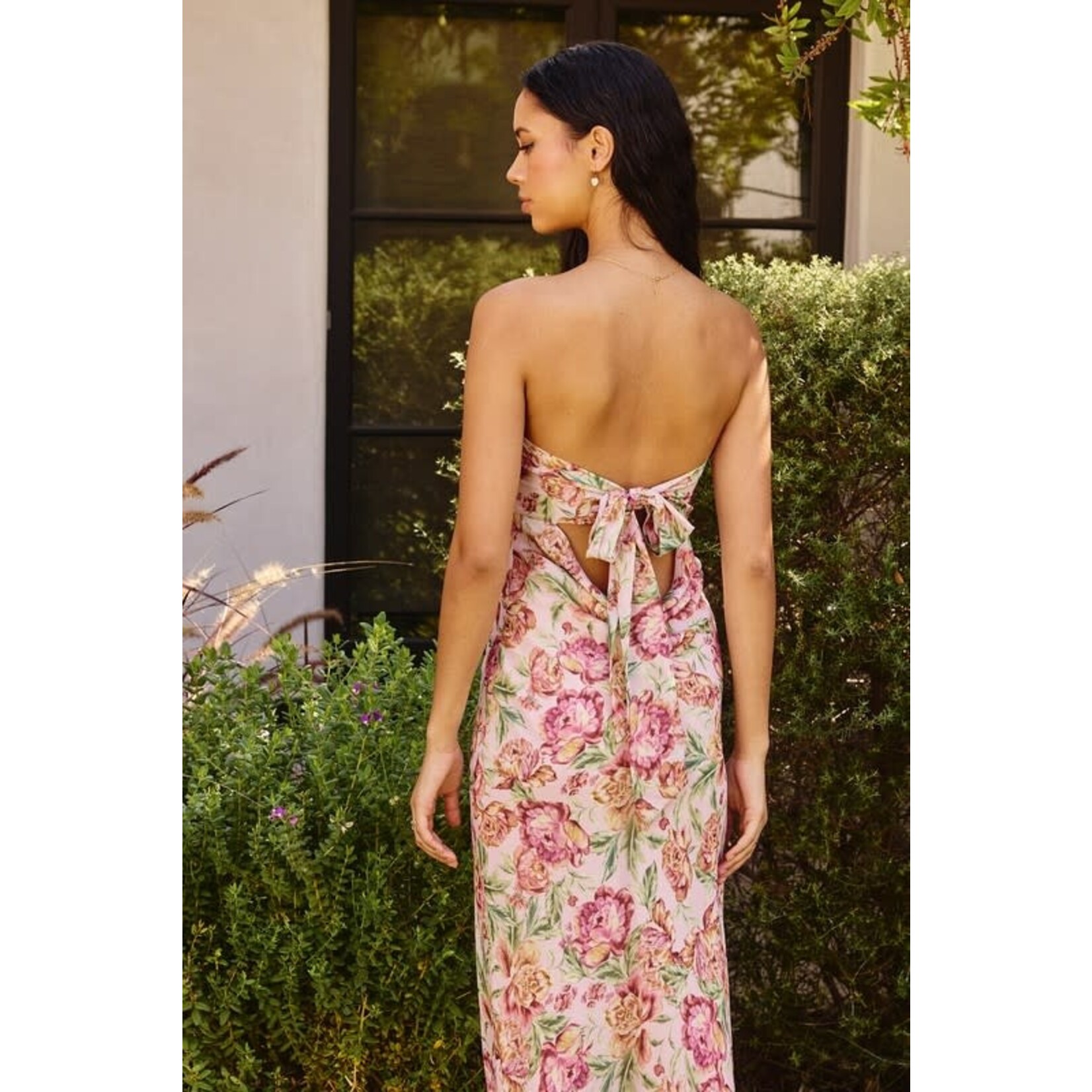 Desiree Tie in the Back Strapless Dress