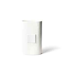 White Small Dot Big Oval Vase