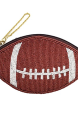 Beaded Sports Themed Coin Pouch - Football