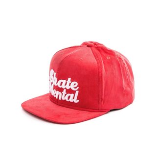 Skate Mental Skate Mental - Corduroy Snapback Script Logo - Red