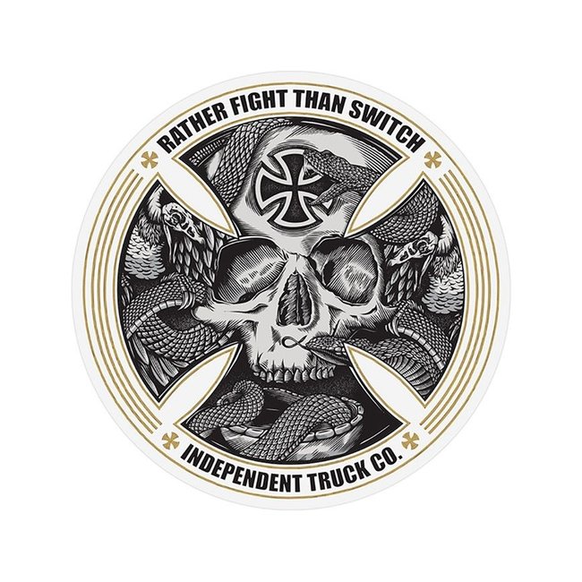 Independent Independent - FTR Skull White Sticker 5"