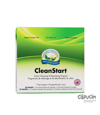 Nature's Sunshine CleanStart | 14 capsule packets (42 capsules) and 14 cleansing drink mix packets