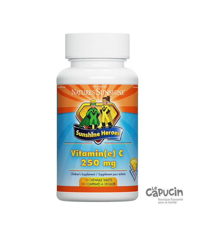 Nature's Sunshine Sunshine Heroes Vitamin C 250 mg  |100 Chewable Tabs